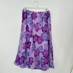 Vintage Purple Floral Skirt – Made in USA
